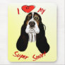 I Love My Super Smart Basset Mousepad