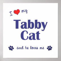 I Love My Tabby Cat (Male Cat) Print