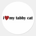 I Love My Tabby Cat Round Stickers