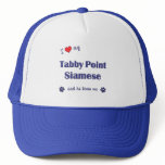 I Love My Tabby Point Siamese (Male Cat) hats