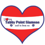 I Love My Tabby Point Siamese (Male Cat) photo sculptures