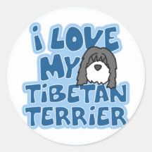 I Love My Tibetan Terrier Stickers
