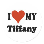 I Love My Tiffany Cat Gifts and Apparel stickers