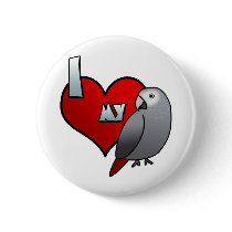 I Love my Timneh African Grey Button