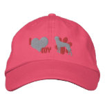 I Love my Tosa Inu Embroidered Hat (Pink) embroidered hats