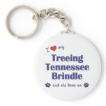 I Love My Treeing Tennessee Brindle (Female Dog) keychains