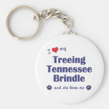 I Love My Treeing Tennessee Brindle (Female Dog) Key Chain
