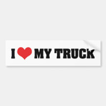 I Love My Truck Bumper Sticker