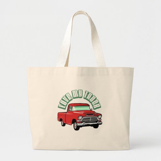 I love my truck - Old, classic red pickup Canvas Bag