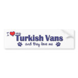 I Love My Turkish Vans (Multiple Cats) bumper stickers