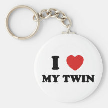 I Love My Twin Keychains