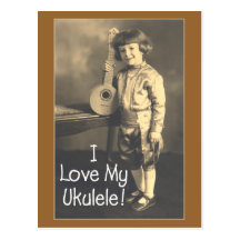 I Love My Uke Postcard