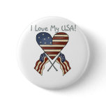 I Love My Usa Pinback Buttons