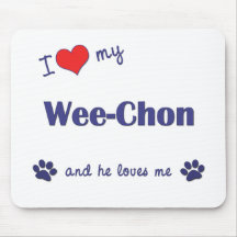 I Love My Wee-Chon (Male Dog) Mouse Mats