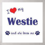I Love My Westie (Female Dog) Poster