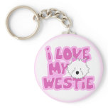 I Love My Westie Keychain