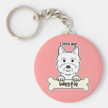 I Love My Westie Keychain