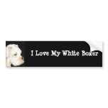 I Love My White Boxer Dog Art Bumper Sticker bumper stickers