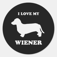I love my wiener 2 stickers
