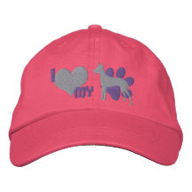 I Love my Xoloitzcuintli Embroidered Hat (Purple)