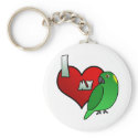I Love my Yellow Naped Amazon Keychain