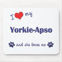 I Love My Yorkie-Apso (Female Dog) Mouse Pad