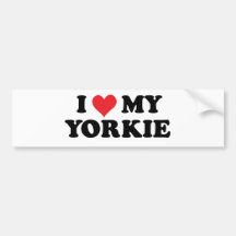 I Love My Yorkie Bumper Stickers