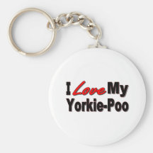 I Love My Yorkie-Poo Dog Gifts and Apparel Keychain