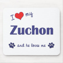 I Love My Zuchon (Male Dog) Mouse Pad