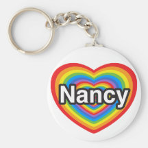 I love Nancy. I love you Nancy. Heart Keychain