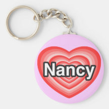 I love Nancy. I love you Nancy. Heart Keychains