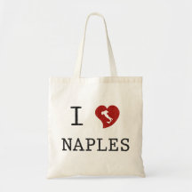 I Love Naples Vintage Italian Tote Bags