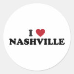 I Love Nashville Tennessee Round Stickers