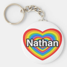 I love Nathan. I love you Nathan. Heart Key Chains