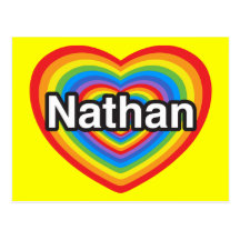 I love Nathan. I love you Nathan. Heart Post Cards