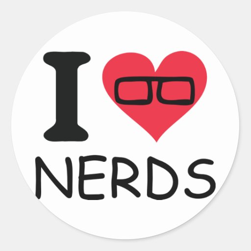 I Love Nerds Round Sticker Zazzle