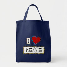 I Love Nessie (gold) Bags