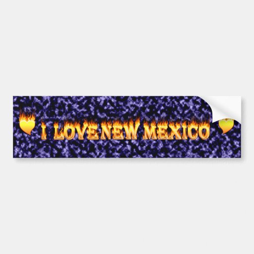 I love new mexico fire and flames bumper stickers
