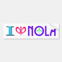I LOVE NEW ORLEANS LOUISIANA BUMPER STICKER