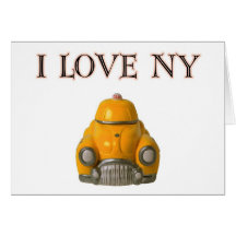 I Love New York Yellow Chequered Taxi Cab Card