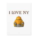 I Love New York Yellow Chequered Taxi Cab Post Card