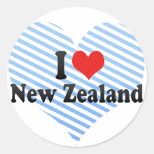 I Love New Zealand Stickers