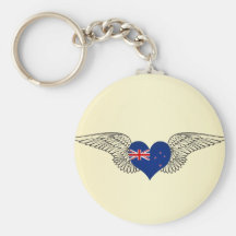 I Love New Zealand -wings Keychain