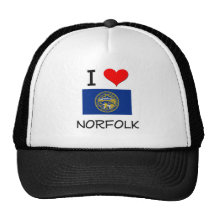 I Love Norfolk Nebraska Trucker Hats