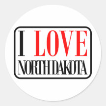 I Love North Dakota Design Stickers