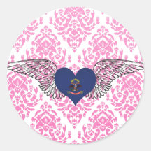 I Love North Dakota -wings Sticker