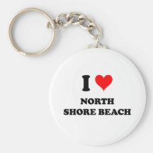 I Love North Shore Beach Florida Keychain