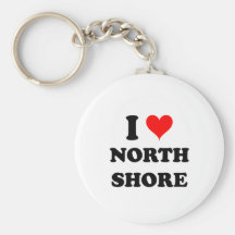 I Love North Shore Florida Keychain