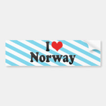 I Love Norway Bumper Stickers