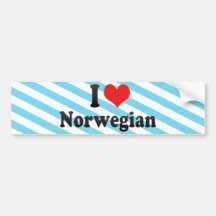 I Love Norwegian Bumper Stickers